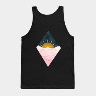 Diamond Pink and Gold Sunset (dark background) Tank Top